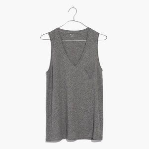 Madewell Whisper Cotton V-Neck Pocket Tank